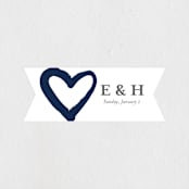 "Brushed Love" - Wedding Favor Stickers in Night Navy by Lisa Guerrero - Front