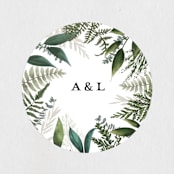 "Fresh Vines" - Wedding Favor Stickers in Fern by Susan Moyal - Front