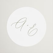 "Amelia" - Wedding Favor Stickers in Olive by Kristie Kern - Front