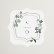 "Wistful" - Wedding Favor Stickers in Mist by Everett Paper Goods - Front