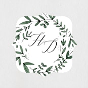 "Floral Wreath" - Wedding Favor Stickers in Fresh by Kelly Schmidt - Front