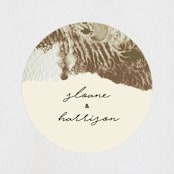 "Organic Elegance" - Wedding Favor Stickers in Sand by Carrie Moradi - Front