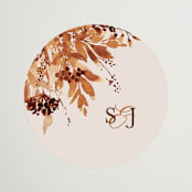 "Wedding in Aspen" - Wedding Favor Stickers in Rust by Chris Griffith - Front