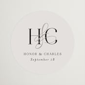 "HONOR" - Wedding Favor Stickers in Ivory by Melanie Kosuge - Front