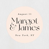 "SoHo" - Wedding Favor Stickers in Blush by Hudson meet Rose - Front