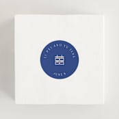 "two toned" - Wedding Favor Stickers in Marseille Bleu by Deborah Chou - In use