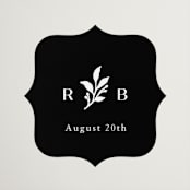 "Petite Sprig" - Wedding Favor Stickers in Black Dahlia by Olivia Raufman - Front