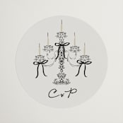"Hand Illustrated Whimsical Chandelier" - Wedding Favor Stickers in Noir by Jackie Crawford - Front