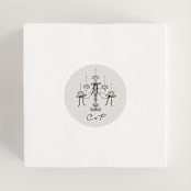 "Hand Illustrated Whimsical Chandelier" - Wedding Favor Stickers in Noir by Jackie Crawford - In use