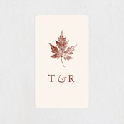 "Leaf Print" - Wedding Favor Stickers in Rust by Katharine Watson - Front