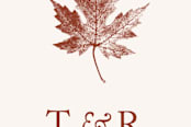 "Leaf Print" - Wedding Favor Stickers in Rust by Katharine Watson - In use