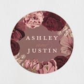 "Verdigris" - Wedding Favor Stickers in Rose by Susan Moyal - Front