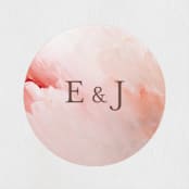 "Delicate brushstrokes" - Wedding Favor Stickers in Blush by Lucrecia Caporale - Front