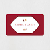 "Jaipur" - Wedding Favor Stickers in Ruby by Mansi Verma - Front