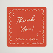 "Party On!" - Wedding Favor Stickers in Sangria Spark by Zove Ahhh - Front