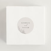 "Etched Frame" - Wedding Favor Stickers in Eggshell by Robert and Stella - In use