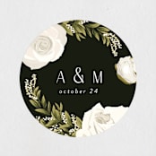 "Rose Garden" - Wedding Favor Stickers in Porcelain by Susan Moyal - Front