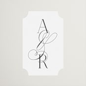 "Initialed" - Wedding Favor Stickers in Chantilly by Jessica Williams - Front