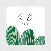 "Painted Cacti" - Wedding Favor Stickers in Cactus by Olivia Raufman - Front