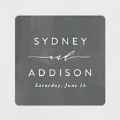 "Geo Chic" - Wedding Favor Stickers in Charcoal by Hooray Creative - Front
