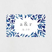 "Wildflower Floral" - Wedding Favor Stickers in Navy by Katharine Watson - Front