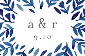 "Wildflower Floral" - Wedding Favor Stickers in Navy by Katharine Watson - In use