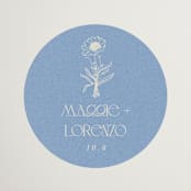 "Flora Arch" - Wedding Favor Stickers in Cerulean by Baumbirdy - Front