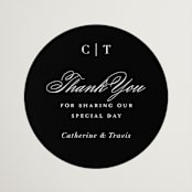 "Classically Elegant" - Wedding Favor Stickers in Snow by Brandy Folse - Front