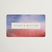 "At Dusk" - Wedding Favor Stickers in Sunset by Sumak Studio - Front
