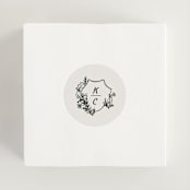 "Botanical Crest" - Wedding Favor Stickers in Ink by Kelly Watkins - In use