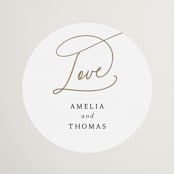 "The Wedding" - Wedding Favor Stickers in Marshmallow by Kaydi Bishop - Front