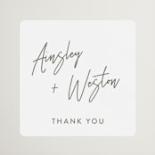 "Balanced" - Wedding Favor Stickers in Milk White by Robin Ott - Front