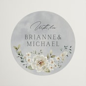 "Love Song" - Wedding Favor Stickers in Meadow by Petra Kern - Front