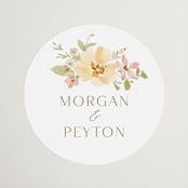 "Jardin" - Wedding Favor Stickers in Carnation by Everett Paper Goods - Front