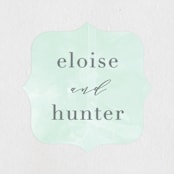 "Caliza" - Wedding Favor Stickers in Seafoam by Lauren Chism - Front