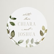 "Lovely" - Wedding Favor Stickers in Moss by Petra Kern - Front
