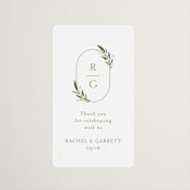 "Soft Sprigs" - Wedding Favor Stickers in Champagne by Jennifer Postorino - Front