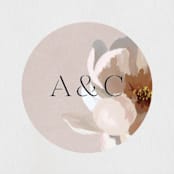 "Chalk Floral" - Wedding Favor Stickers in Dove by Olivia Kanaley Inman - Front
