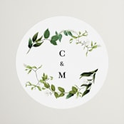"Greenery" - Wedding Favor Stickers in Fern by Susan Moyal - Front