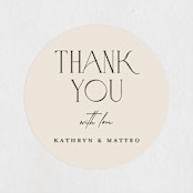 "Contour" - Wedding Favor Stickers in Ecru by Erica Krystek - Front