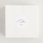 "Delicate Script" - Wedding Favor Stickers in Cotton by Angela Thompson - In use