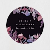 "Romantic Florals" - Wedding Favor Stickers in Violet by Hooray Creative - Front