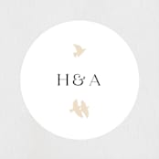 "Soar" - Wedding Favor Stickers in Cream by Phrosné Barwood - Front