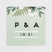"Botanical Name Plate" - Wedding Favor Stickers in Sage by Shiny Penny Studio - Front