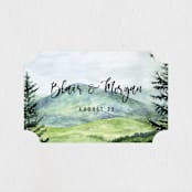 "Into the Woods" - Wedding Favor Stickers in Forest by Elly - Front