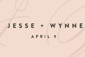 "Twirl Monogram A" - Wedding Favor Stickers in Blush by Ariel Rutland - In use