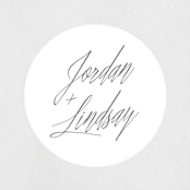 "Stacked date" - Wedding Favor Stickers in Cotton by Amy Kross - Front