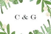 "Leafy ampersand" - Wedding Favor Stickers in Mint leaf by Jennifer Wick - In use