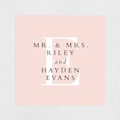 "over and over" - Wedding Favor Stickers in Soft Peach by Lea Delaveris - Front