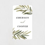 "Olive Branch" - Wedding Favor Stickers in Olive by Wildfield Paper Co - Front